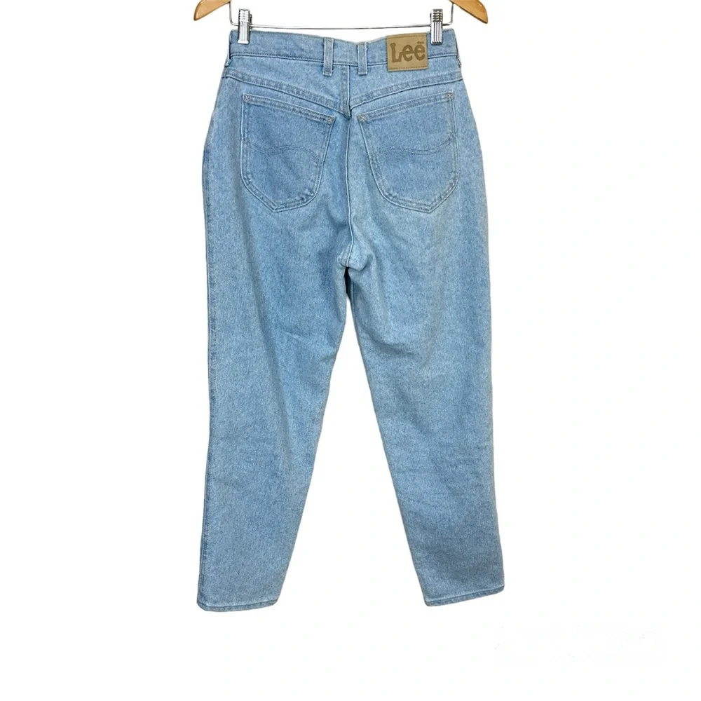 Vintage Lee‎ Blue Light Wash Jeans High Rise Mom Relaxed Straight Women’s Sz 8